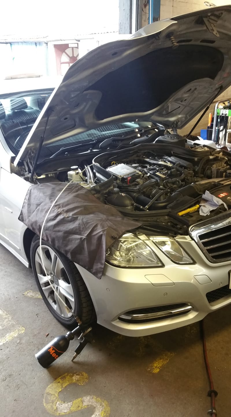 Mercedes e class in for DPF clean in Havant